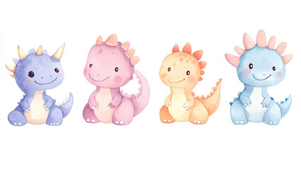 Naklejka premium Set of dinosaurs