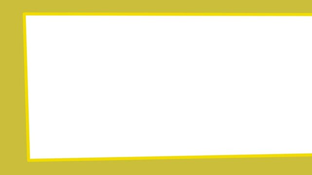The golden frame partially encircles the screen, changing its shape.