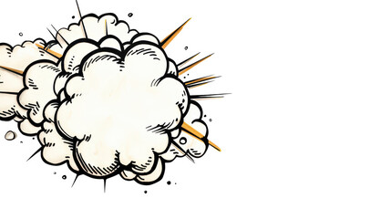 Naklejka premium Old-fashioned comic bubble, no text, blank bubble. ,isolated on a pure white background