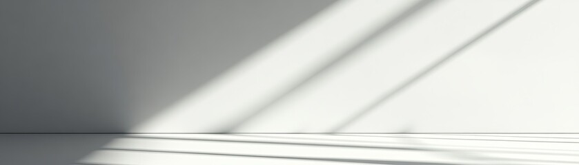 Minimalist White Wall with Sunlight, Digital Art, Photography, Light and Shadow, White Background, Minimalism, Abstract