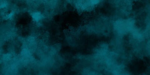 abstract cloud and vapor texture background. Black and blue smoke aquarelle smudge illustration smooth grungy smokey light pastel colors ink glow. Teal color powder explosion .