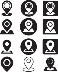 Address Map Location GPS Icon Set Vector Art Illustration
