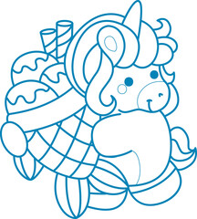 Printable outline Unicorn templates for coloring children's book