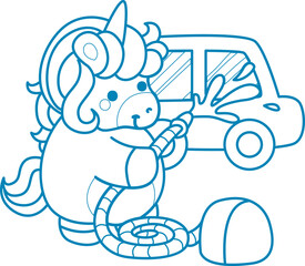 Printable outline Unicorn templates for coloring children's book