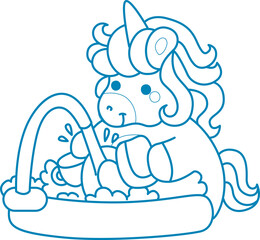 Printable outline Unicorn templates for coloring children's book
