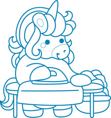 Printable outline Unicorn templates for coloring children's book