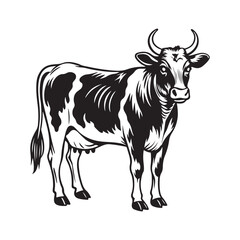 Cow Silhouette Vector Art for Commercial Use.