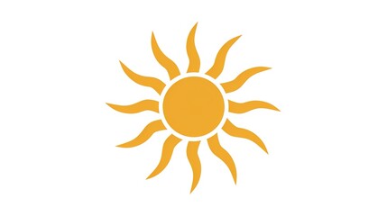 Naklejka premium A minimalist sun icon with simple, clean lines on a solid white background.