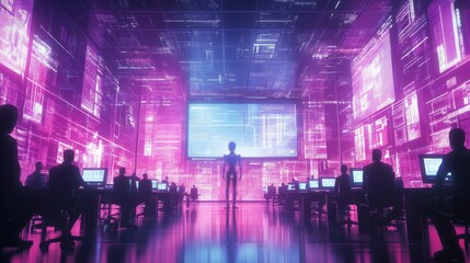 high-tech lab humanoid and human collaboration scientists in ai lab