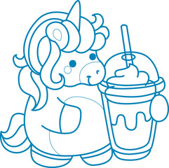 Printable outline Unicorn templates for coloring children's book