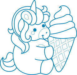 Printable outline Unicorn templates for coloring children's book