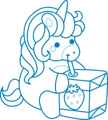 Printable outline Unicorn templates for coloring children's book