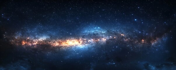 Fototapeta premium Stunning Cosmic Landscape: A Galaxy Bursting with Light and Color