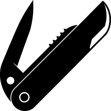 black pocket knife open clip art preview