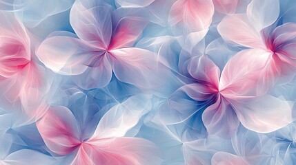 Fototapeta premium A beautiful, abstract design of a flower blooming. It's a repeating pattern of flowers, made to look like a watercolor painting.
