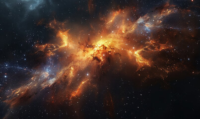 Obraz premium Colorful fantasy Galaxy view background, A view from space to a spiral galaxy and stars, The universe is filled with Stars, Nebulae and Galaxies, Generative Ai. 