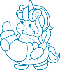 Printable outline Unicorn templates for coloring children's book
