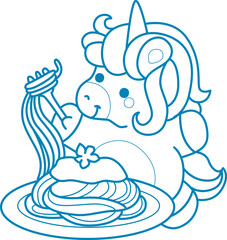 Printable outline Unicorn templates for coloring children's book