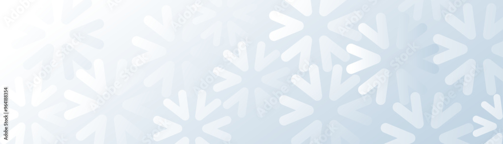 Poster abstract white snowflake pattern on blue background. minimal clean modern banner. illustration vecto