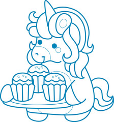 Printable outline Unicorn templates for coloring children's book