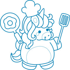 Printable outline Unicorn templates for coloring children's book