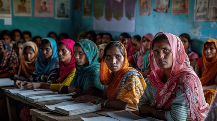 Empowering women through education concept