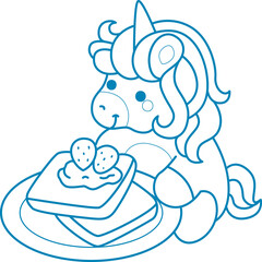 Printable outline Unicorn templates for coloring children's book