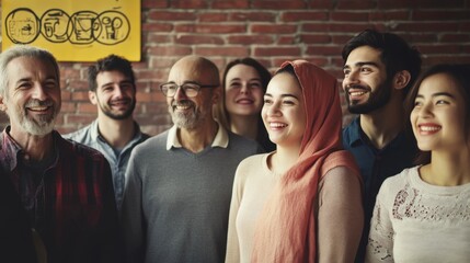 Diverse group of people. Language exchange