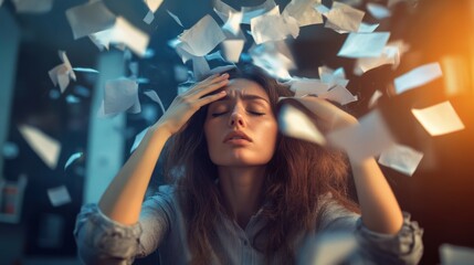 ADHD in adults representation. Women feeling burned out