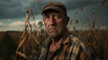 Obraz premium Agriculture Farmer on strike portrait