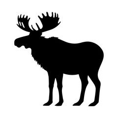 Silhouette of a moose on a transparent background