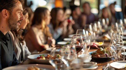 A photorealistic depiction of a food and wine pairing workshop