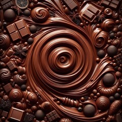 Astonishing chocolate swirl. Backgrounds series.
