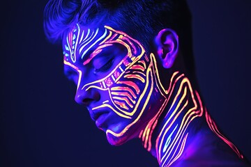 Vivid Neon Face Art: A Stunning Display of Color and Expression