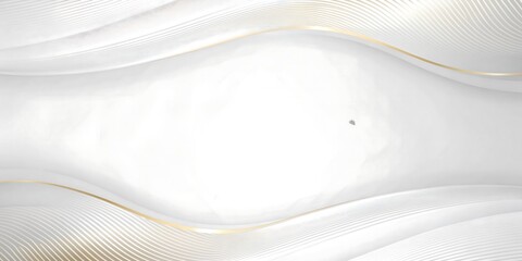 Minimal White with Golden Waves Template and Cover with Copy Space