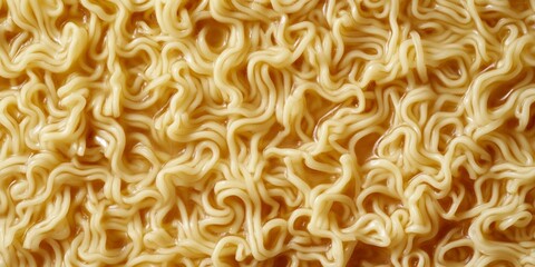 Close Up View of Deliciously Cooked Ramen Noodles Featuring a Curly and Appealing Texture