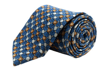 a blue and orange patterned tie

