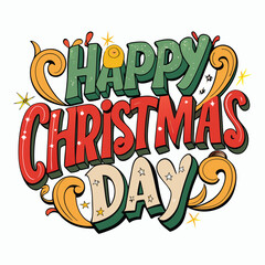 text happy christmas day typography