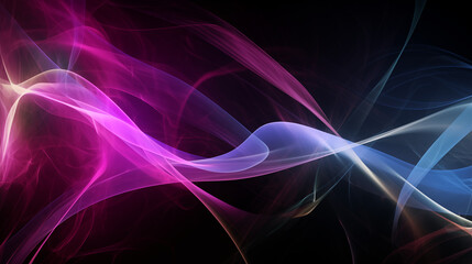 Fototapeta premium Neon Pink And Blue Curves In Abstract Fluid Motion