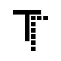 Text shadow icon in black, outline style and transparent background
