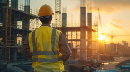 The engineer stands prominently, symbolizing the central role of engineering in the project success.