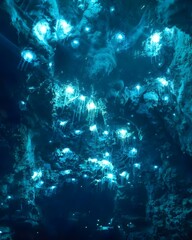 Beautiful blue cave in new Zealand
