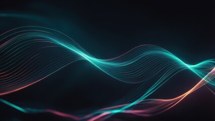 Abstract visualization of flowing lines and waves in vibrant colors against a dark background.