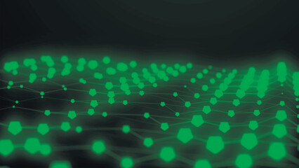 Futuristic particle wave. Abstract technology background. Big data visualization. Vector illustration
