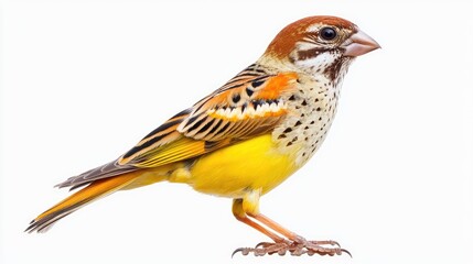 Weaverbird side view full body isolate on transparency background PNG