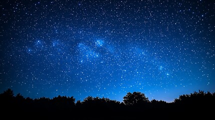 A Tranquil Night Sky Filled with Stars and Mysteries