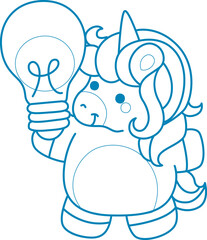 Printable outline Unicorn templates for coloring children's book