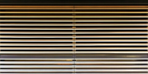 Wooden slats block sunlight, creating a warm, inviting atmosphere in a contemporary indoor environment