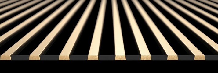A series of wooden slats are aligned neatly, showcasing their smooth texture against the contrasting dark backdrop