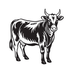 High-Resolution Cow Silhouette Vector Illustrations.
